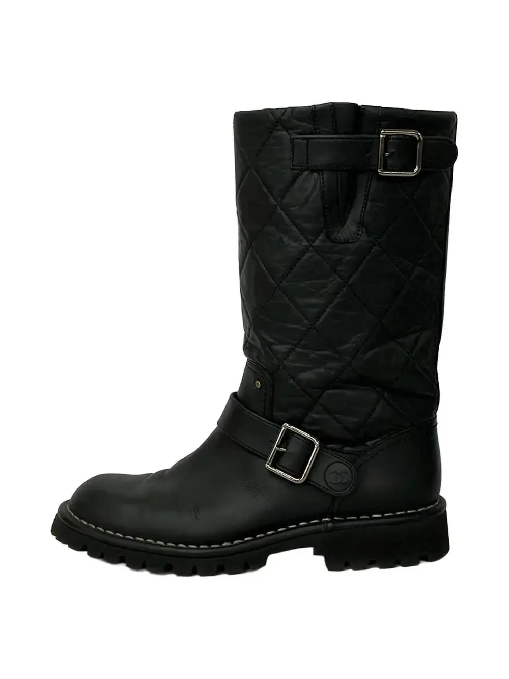 Chanel Black Leather Women's Boots #295519C50B